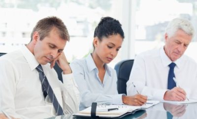 man asleep in meeting