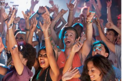 excited fans at concert