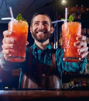 barman serving cocktails