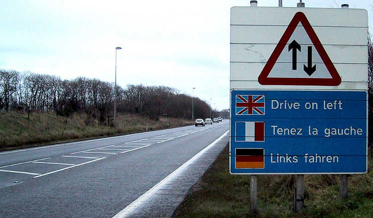 Drive on the left in Britain