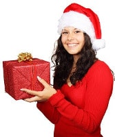 Woman giving gift