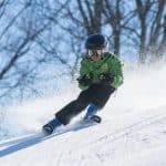 Boy skiing