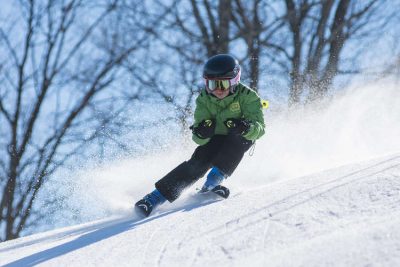 Boy skiing