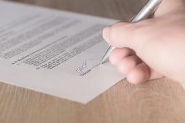 signing a contract