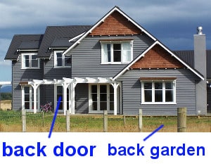 back door and back garden