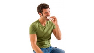 man eating sandwich