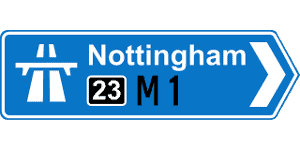 Motorway sign in England