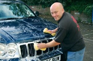 Washing the car