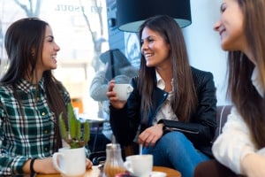 women drinking coffee